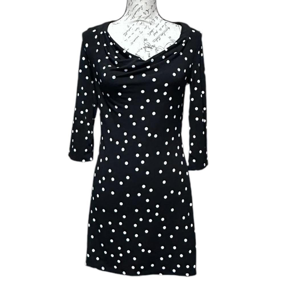 WHBM Black & White Polka Dot Mini Dress Size XS